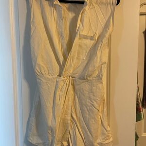 Love Riche Ivory Sleeveless Skort One Piece Beach Coverup